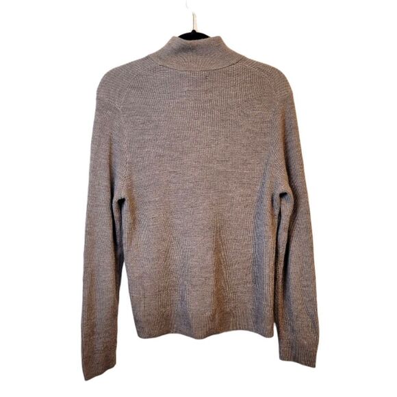 Abercrombie And Fitch Men's Light Brown Merino Wool Blend Quarter Zip Size S - Picture 2 of 5